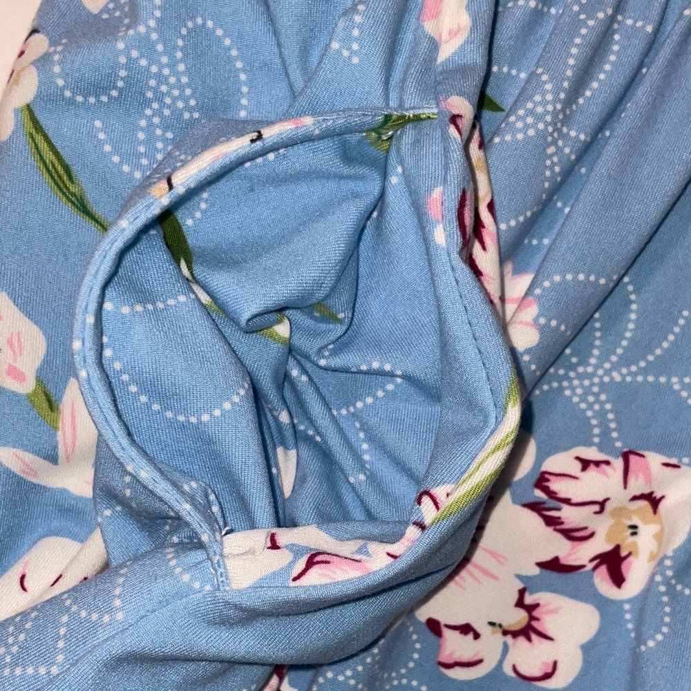 Light Blue Floral Maxi Dress with White & Pink Blooms - Picture 9 of 12